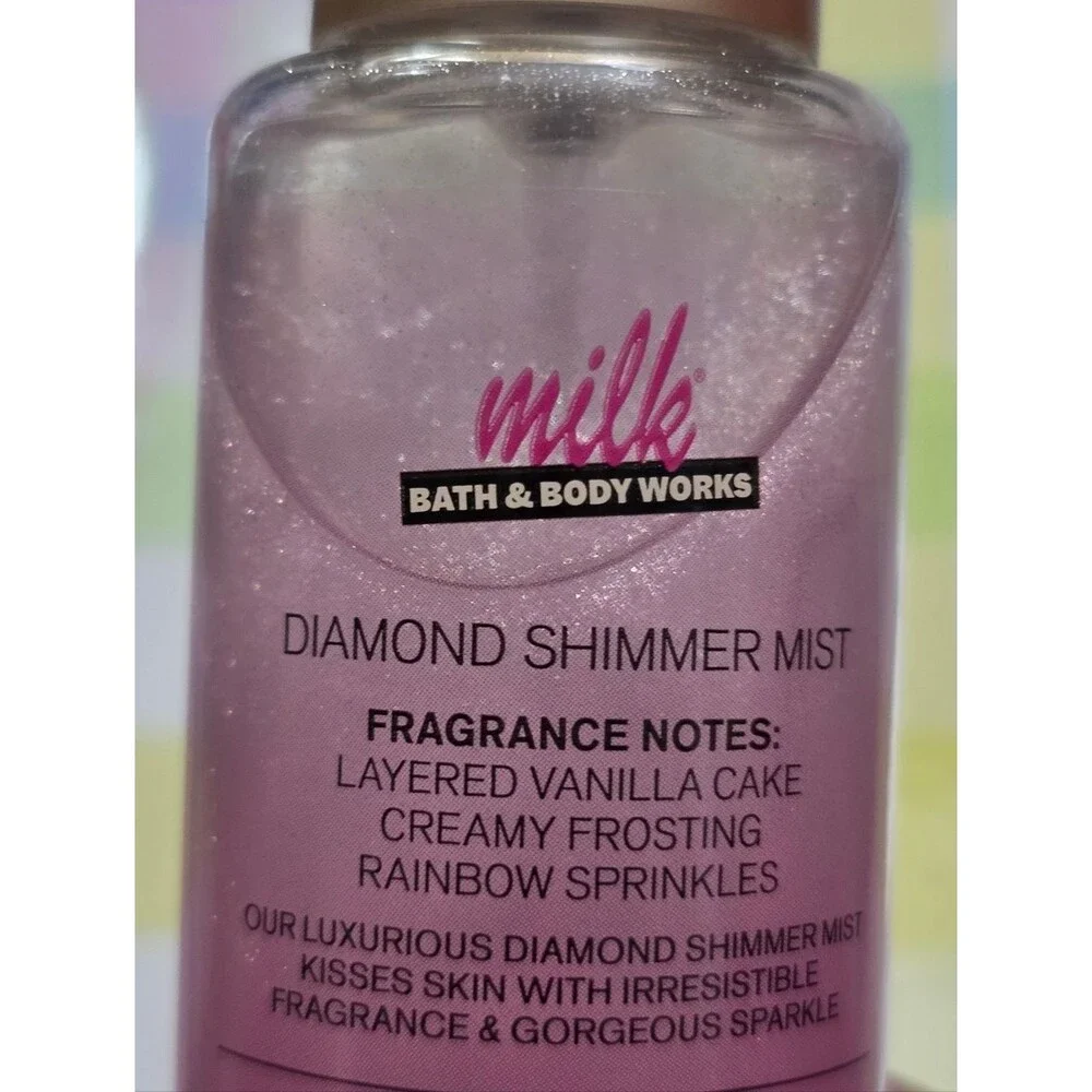 Bath & Body Works Milk Bar Birthday Cake Diamond Shimmer Body Mist NEW Rare